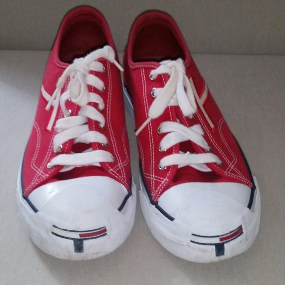 Tommy Hilfiger red and white sneakers Unisex item. EUC - Picture 3 of 7